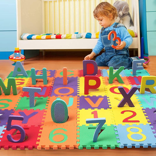 36-Piece ABC & Number Foam Puzzle Mat for Kids – Interlocking Educational Play Mat"