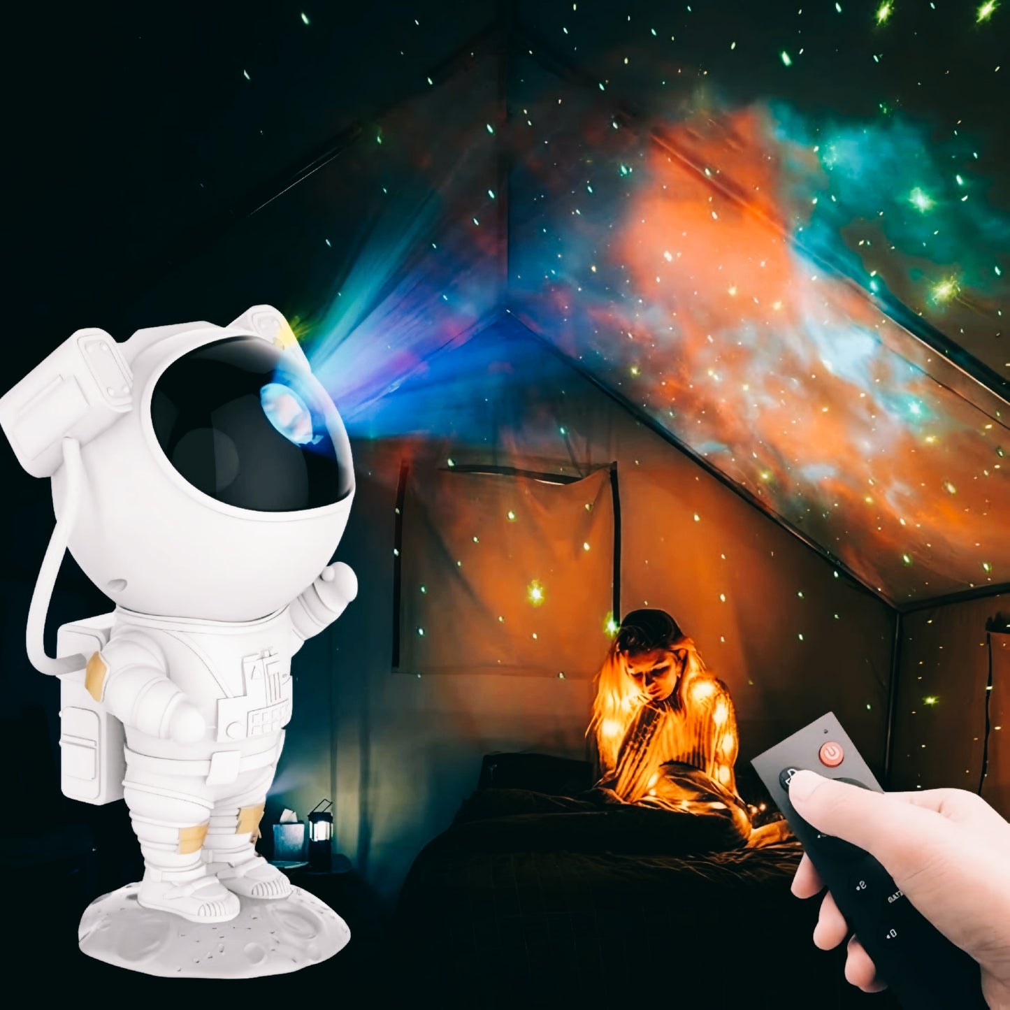"Astronaut Galaxy Projector with Remote Control – Starry Sky Night Light for Kids & Bedroom Decor"
